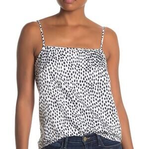 J.Crew Square Neck Leopard Camisole Tank Top Ivory Navy Womens Size XS